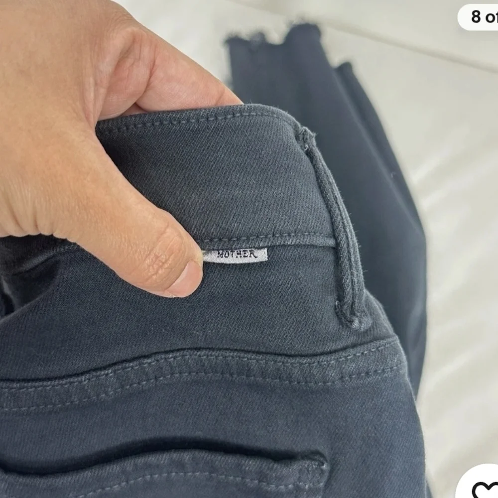 MOTHER Gray Ankle Cropped Jeans - Picture 9 of 11